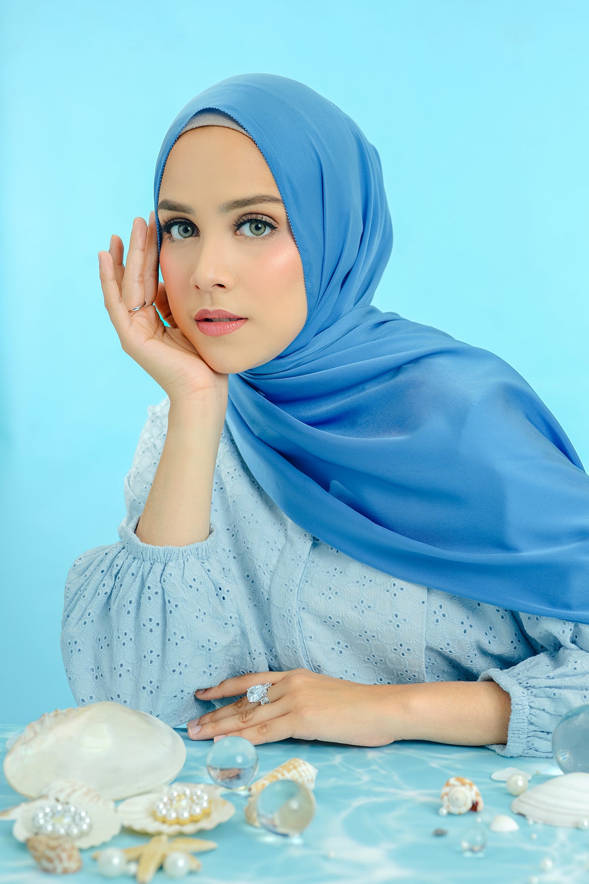 Zara Shawl - Marine Blue