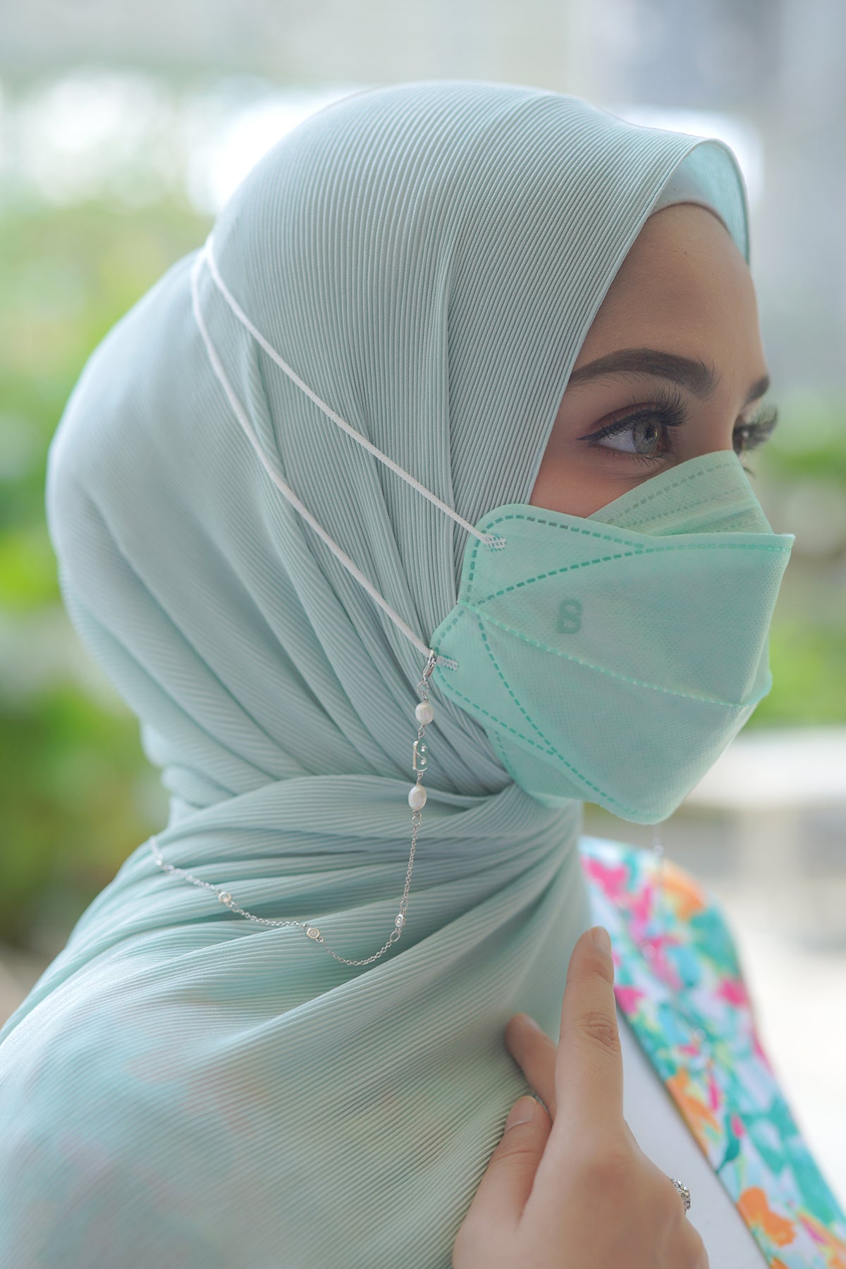 Buttonscarves Disposable Mask - Mint