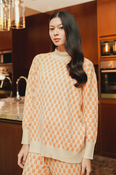 Louis Vuitton Orange Monogram Jacquard Sweater