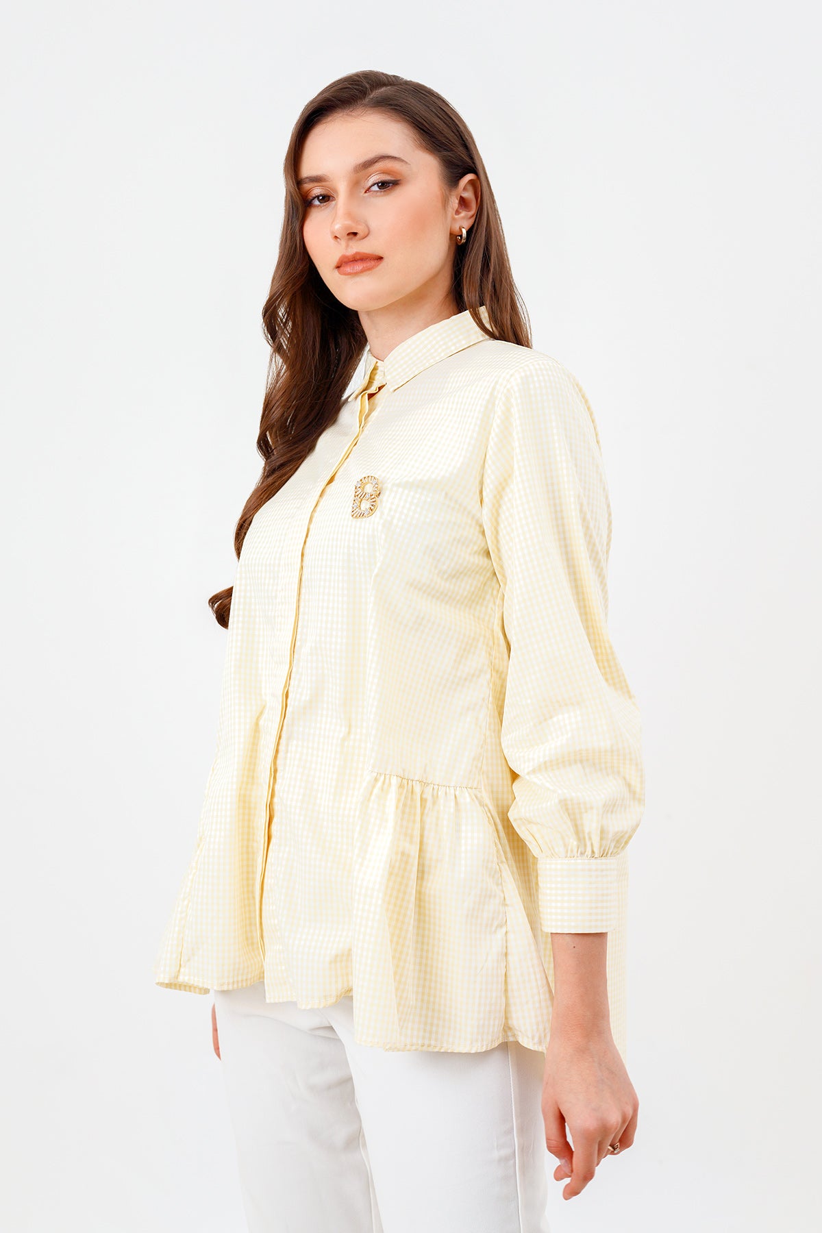 Anita Shirt - Yellow – Buttonscarves