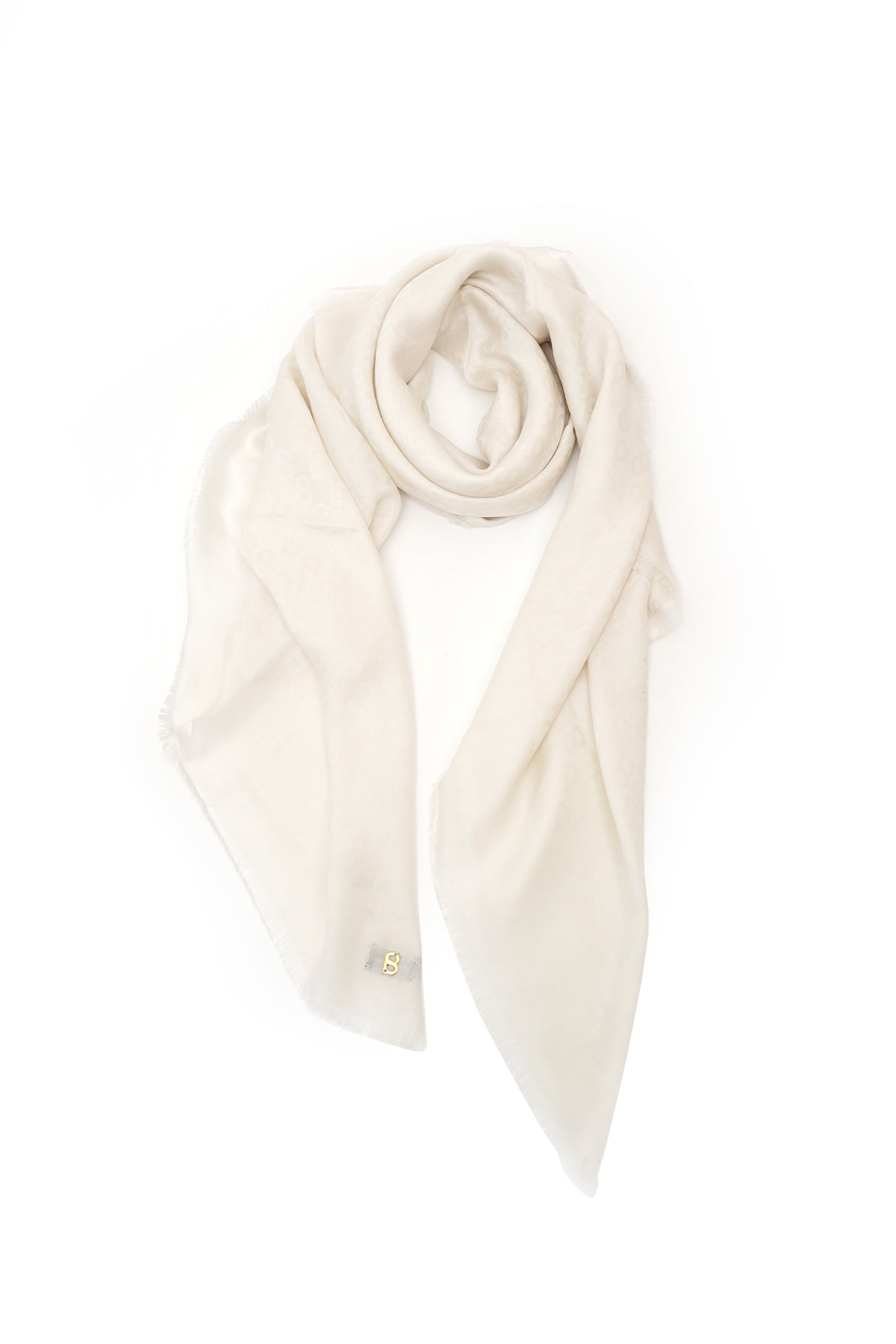 Lavish Monogram Wool - Ivory – Buttonscarves