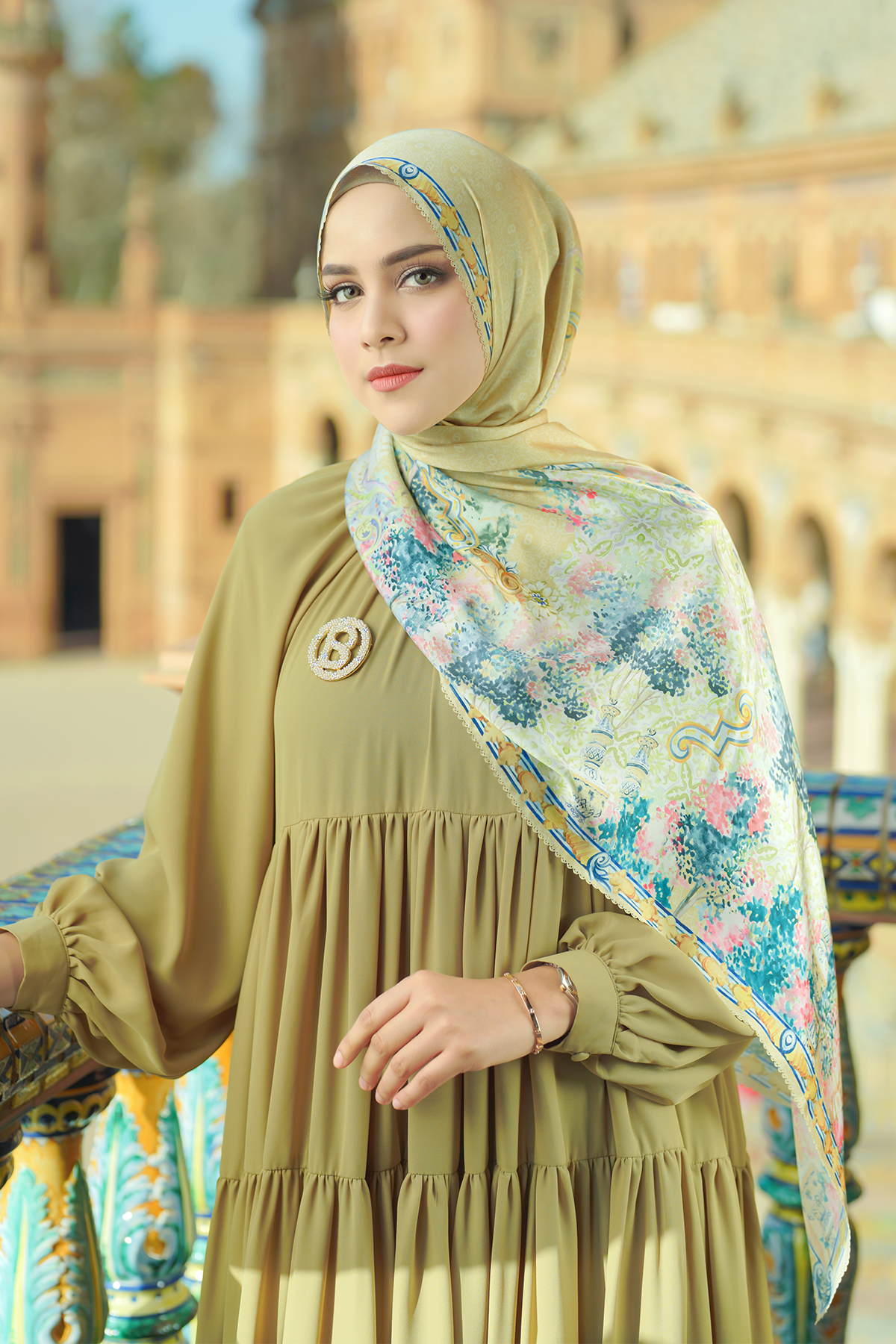 The Sevilla Satin Shawl - Butter