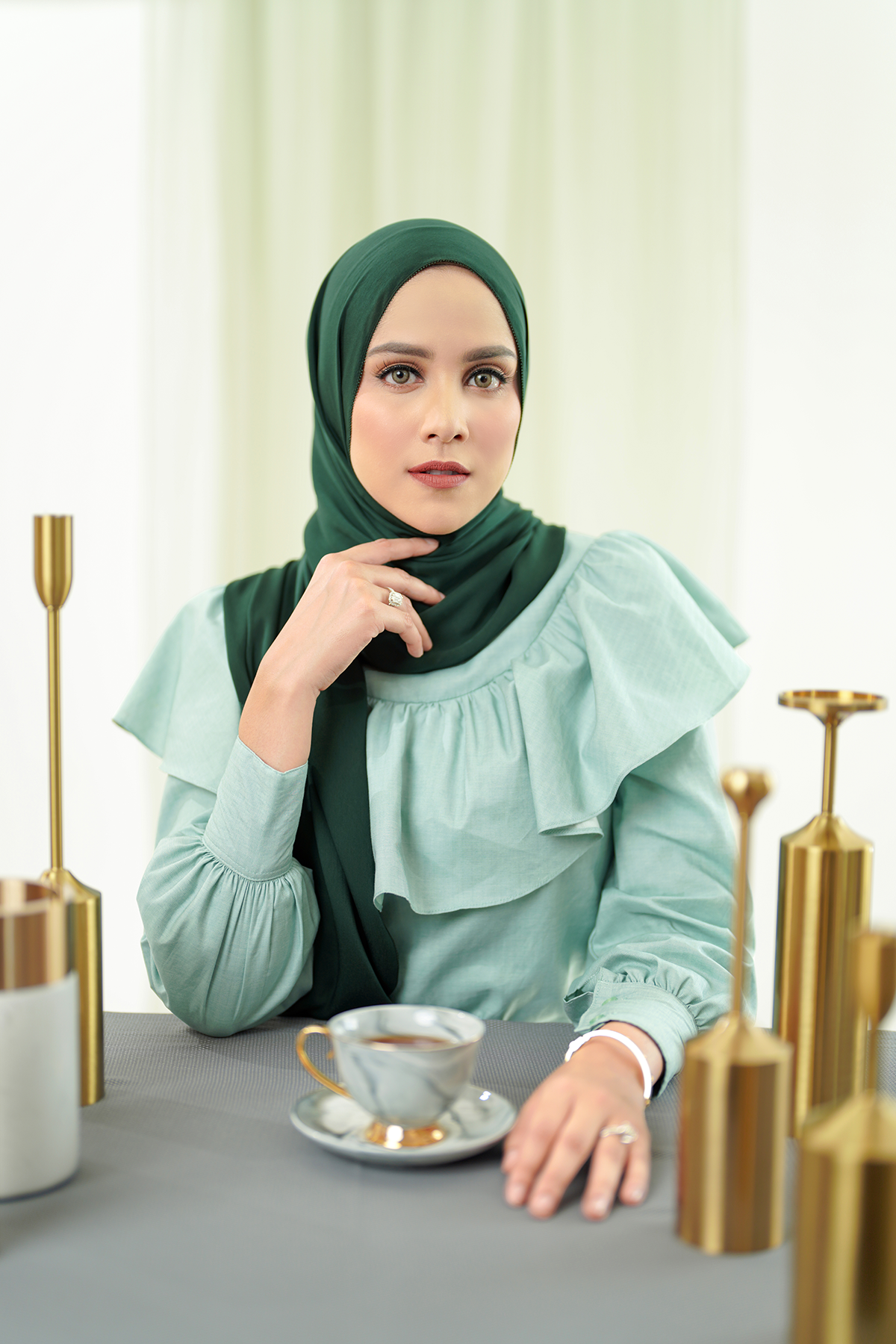 Zara Shawl - Dark Green